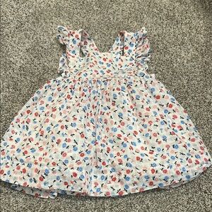 Gap red white and blue floral dress size 6-12 months (with bloomers)